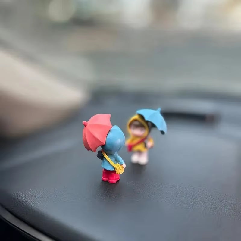 Car Interior Cute Umbrella, Action Figures, Automatic Rearview Mirror, Prada4Pcs Panel Decoration