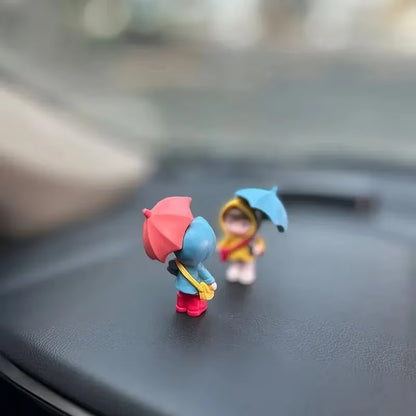 Car Interior Cute Umbrella, Action Figures, Automatic Rearview Mirror, Prada4Pcs Panel Decoration