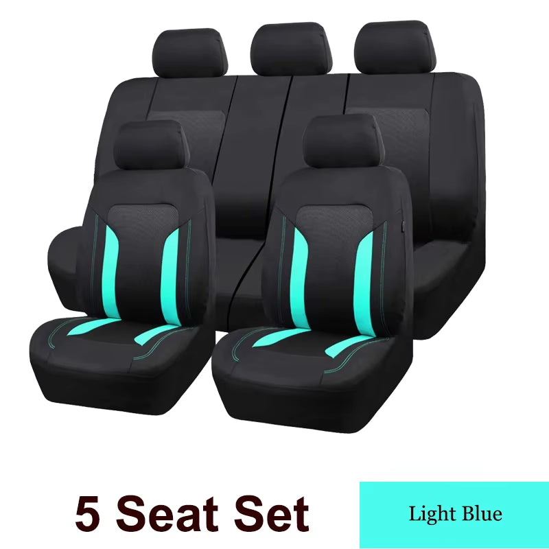 Universal Mesh Car Seat Cover Set Voiture Accessories Interior Unisex Fit Most Car SUV Track Van with Zipper Airbag Compatible