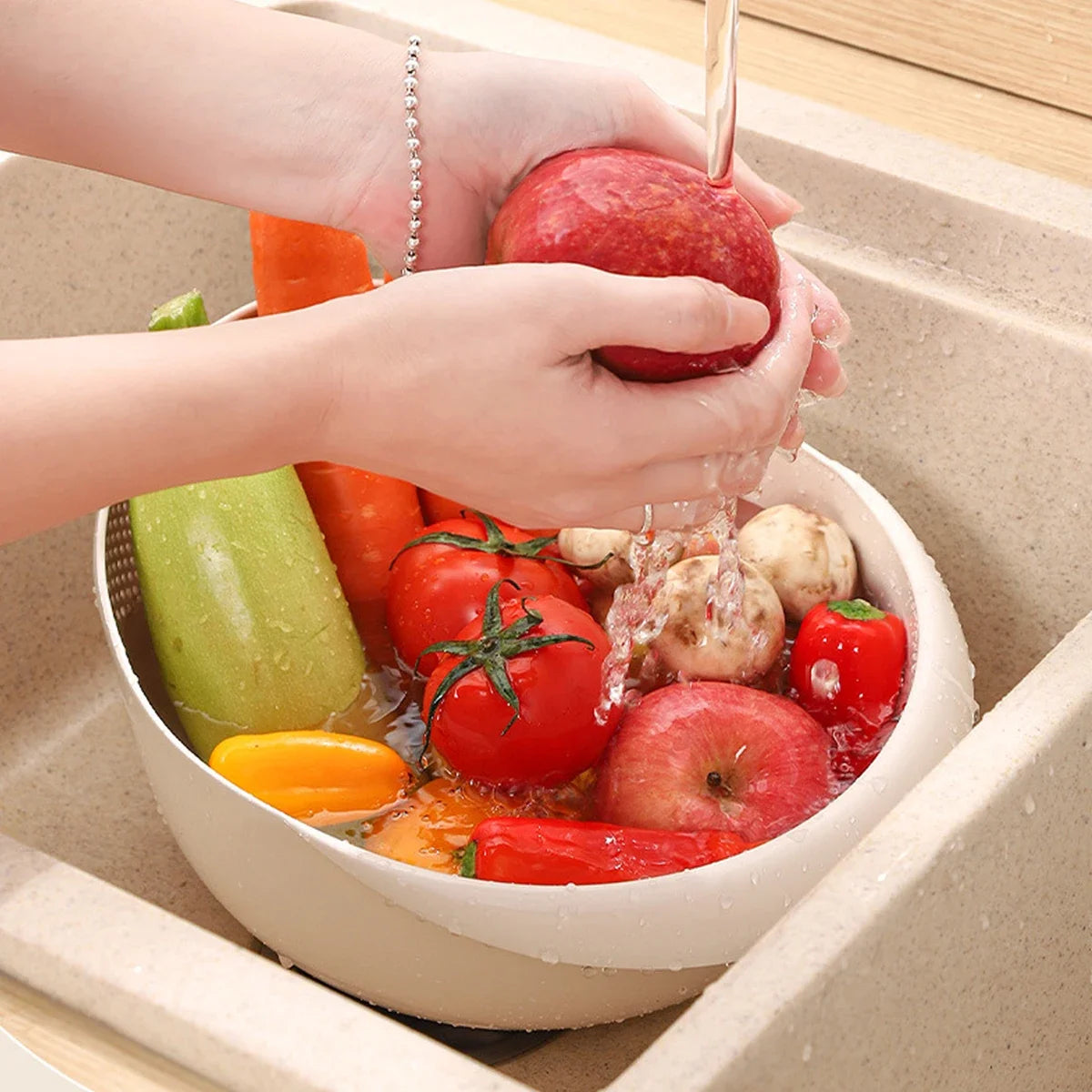 Multi-Purpose Rice Drainage Basket and Fruit and Vegetable Drainage Sieve Kitchen Tool Kitchen Gadgets Accessories