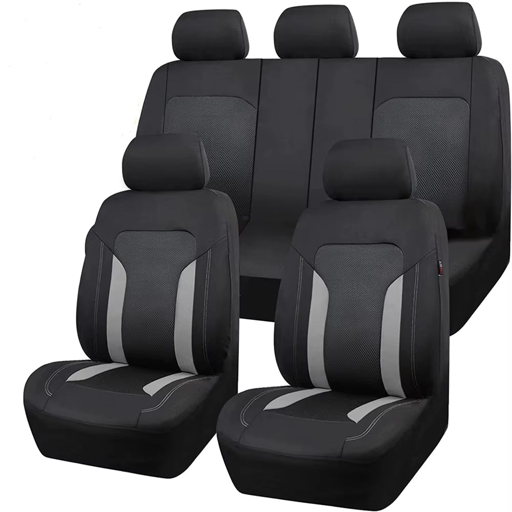 Universal Mesh Car Seat Cover Set Voiture Accessories Interior Unisex Fit Most Car SUV Track Van with Zipper Airbag Compatible