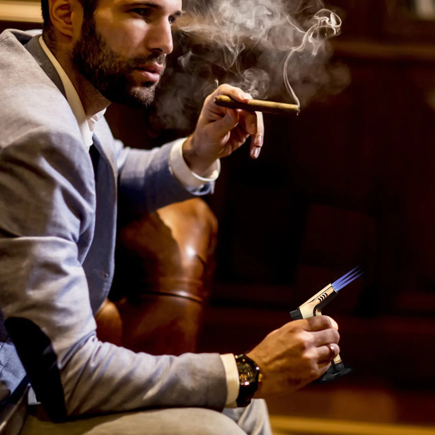 Flamet Hrower in Clearance- Outdoor BBQ Lighter Torch Turbo Lighter Jet Butane 1300