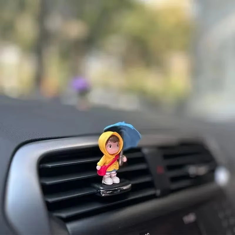 Car Interior Cute Umbrella, Action Figures, Automatic Rearview Mirror, Prada4Pcs Panel Decoration