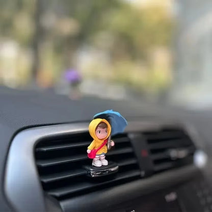 Car Interior Cute Umbrella, Action Figures, Automatic Rearview Mirror, Prada4Pcs Panel Decoration