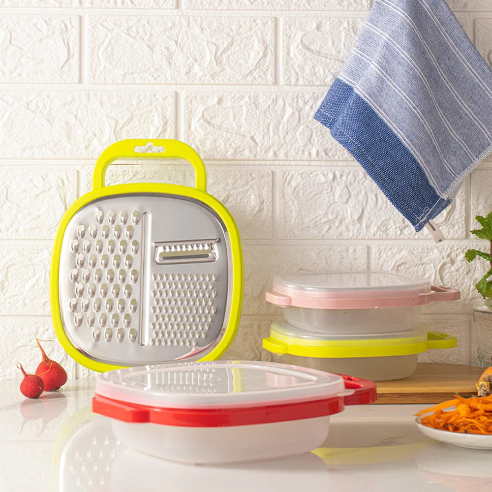 Cheese Grater Easy to Use Graters for Kitchen Cheese Grater with Container and Lid for Cheese