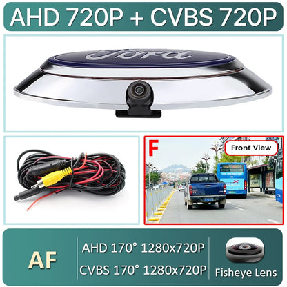 CCD AHD 1080P 170° Car Badge Logo Rear View Reverse Backup Camera for Ford Ranger T6 T7 T8 XLT Edge F-150 F-250 F-350 Explorer