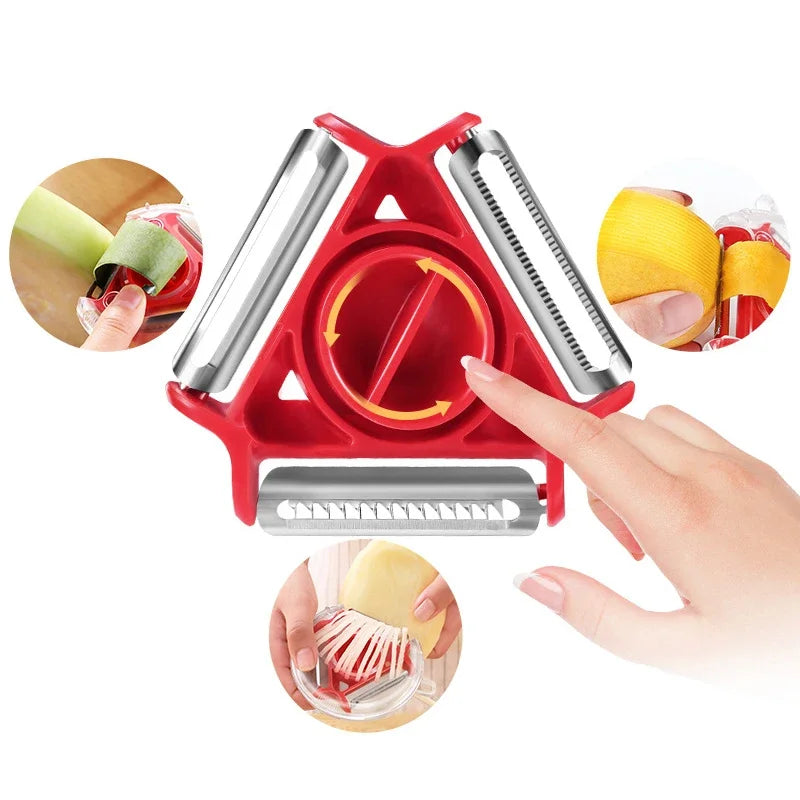1-2Pcs 3In1 Kitchen Convenience Vegetable Peeler Carrot Grater Fruit Cutter Hredding Tool Kitchen Gadgets Set Kitchen Supplies