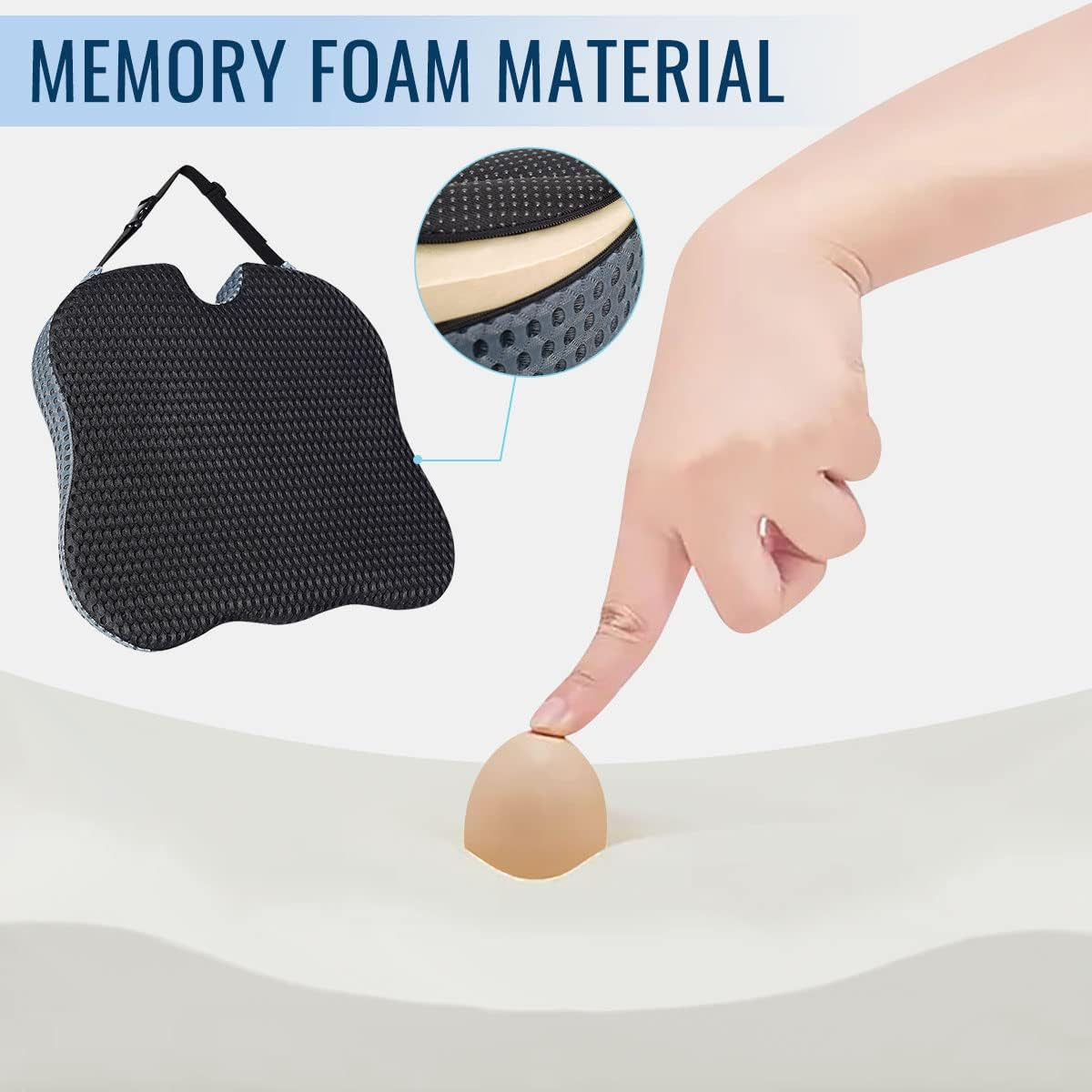 Car Seat Cushion for Car Seat Driver, Memory Foam Car Seat Wedge Cushion for Driving Chair, Truck Seat Cushion Adult Car Booster Seat for Short People Car Cushions Back Sciatica Tailbone Pain Relief