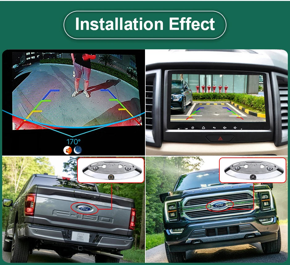 CCD AHD 1080P 170° Car Badge Logo Rear View Reverse Backup Camera for Ford Ranger T6 T7 T8 XLT Edge F-150 F-250 F-350 Explorer
