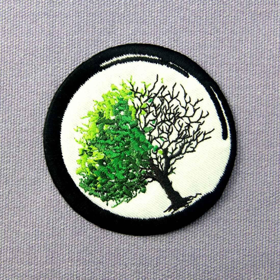 Zen from Birth to Death Buddhism Patch Embroidered Applique Iron on Sew on Emblem