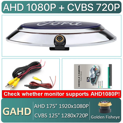 CCD AHD 1080P 170° Car Badge Logo Rear View Reverse Backup Camera for Ford Ranger T6 T7 T8 XLT Edge F-150 F-250 F-350 Explorer