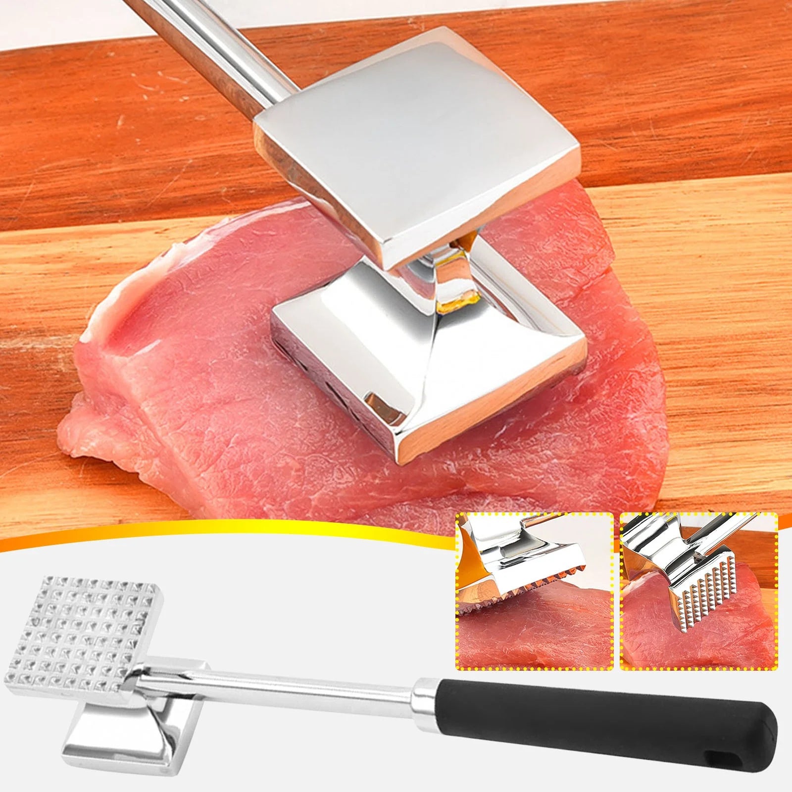 Kitchen Gadgets Clearance, 27CM Aluminum Alloy Meat Steak Meat Hammer Meat Tender Meat Machine Minced Meat Kitchen Tool, Kitchen Supplies