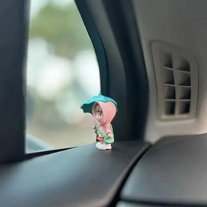 Car Interior Cute Umbrella, Action Figures, Automatic Rearview Mirror, Prada4Pcs Panel Decoration