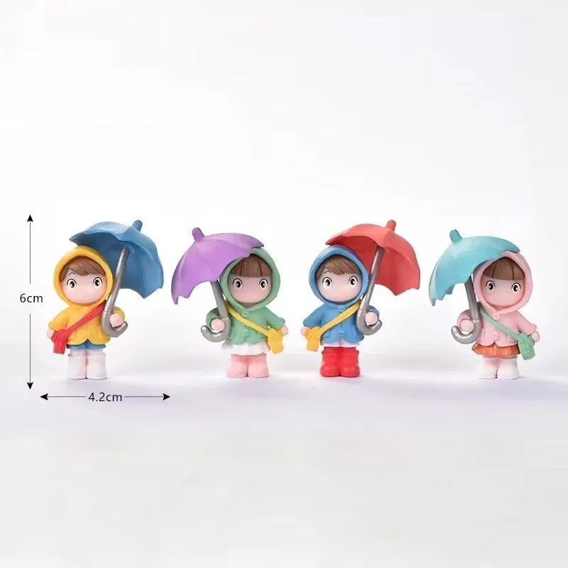 Car Interior Cute Umbrella, Action Figures, Automatic Rearview Mirror, Prada4Pcs Panel Decoration