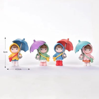 Car Interior Cute Umbrella, Action Figures, Automatic Rearview Mirror, Prada4Pcs Panel Decoration