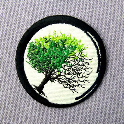 Zen from Birth to Death Buddhism Patch Embroidered Applique Iron on Sew on Emblem