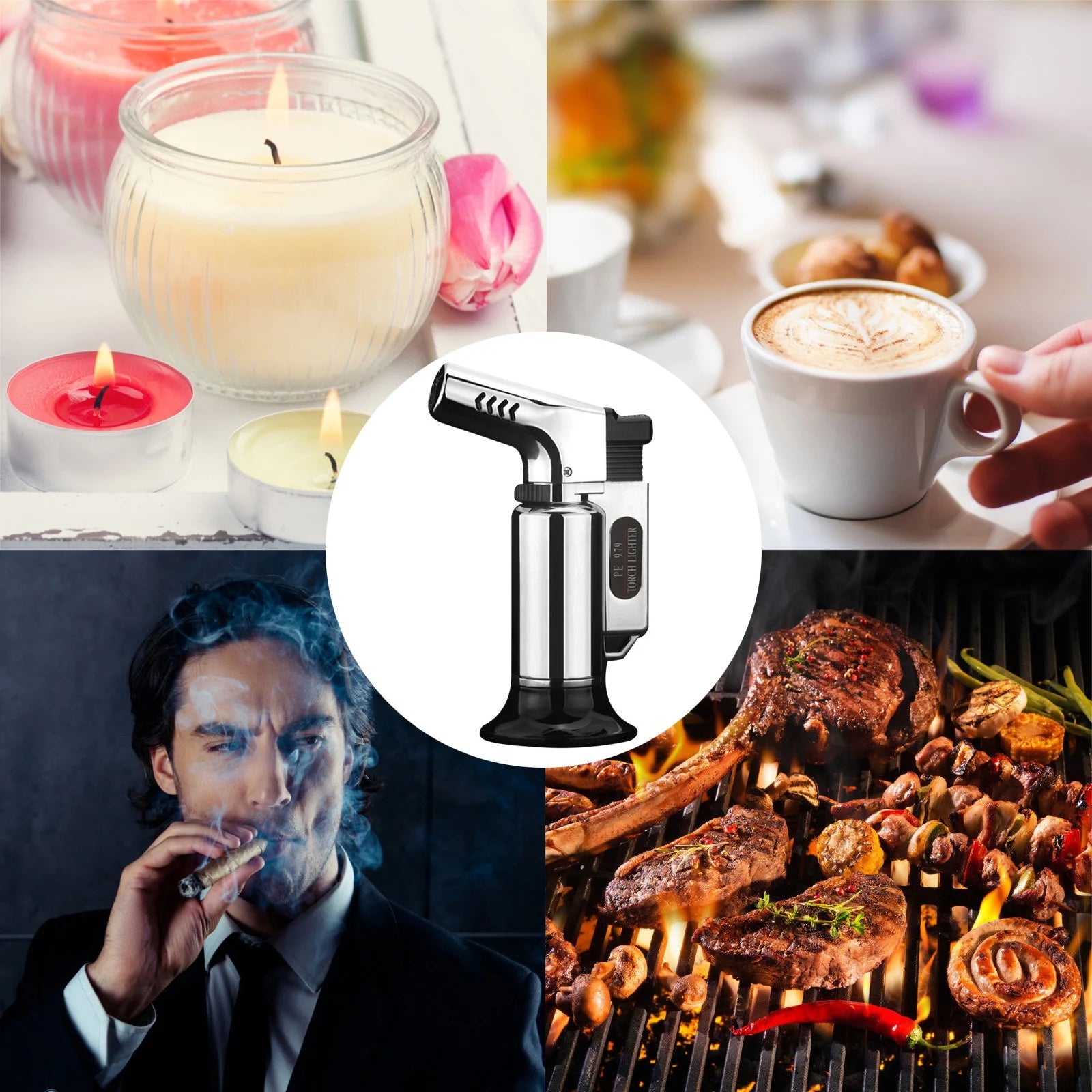 Flamet Hrower in Clearance- Outdoor BBQ Lighter Torch Turbo Lighter Jet Butane 1300