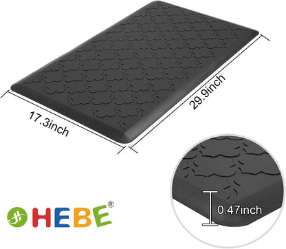 anti Fatigue Comfort Mats for Kitchen Standing Desk Thick Cushioned Floor Mat Waterproof Rug Runner Heavy Duty Pad,17.3''X28'', Black